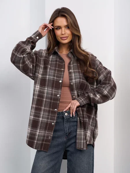 Вовняна Сорочка ISSA Plus коричневий