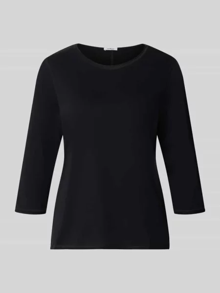 Bluzka z rękawem o dł. w kroju regular fit z czystej bawełny S.oliver Red Label czarna