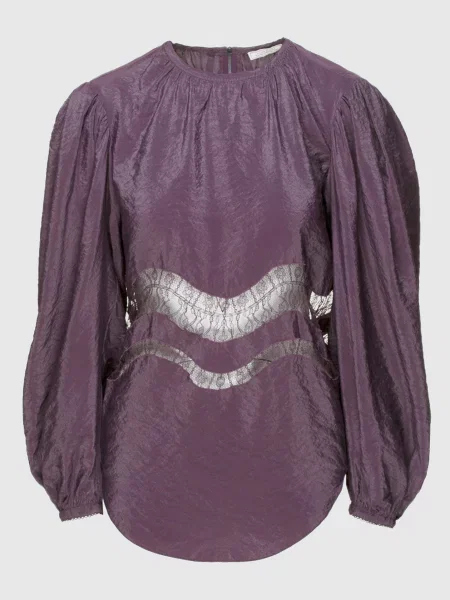 Блуза з деталями з мережива Nina Ricci фіолетова