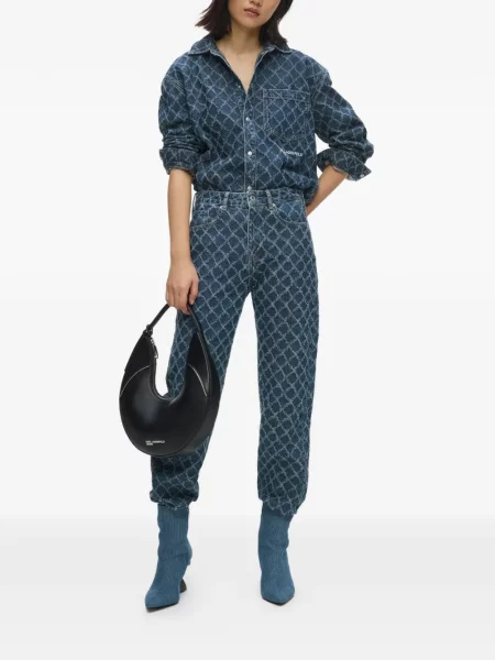 Τζιν πουκάμισο Karl Lagerfeld Jeans argyle μπλε