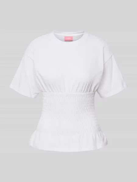 Taliowany T-shirt z okrągłym dekoltem Model EVELYN' Jjxx biała
