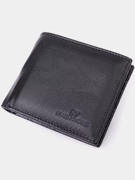 ST Leather Accessories Портмоне Шкіра чорний