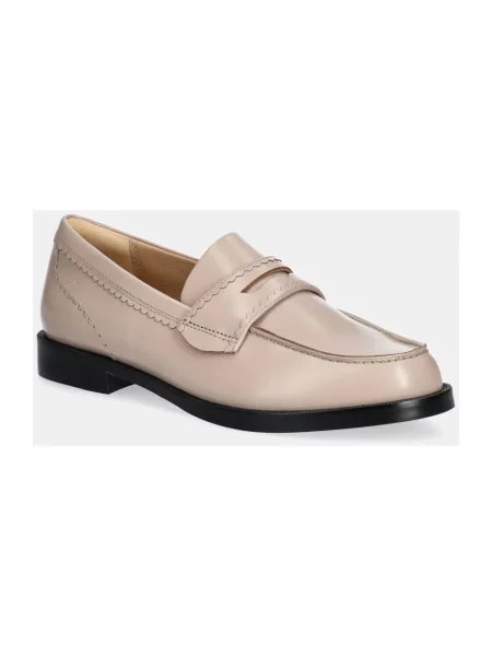 Clarks Originals mokasyny skórzane Straven Edge na płaskim beżowy