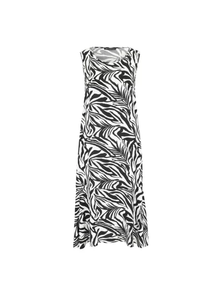 Sukienka midi Betty Barclay z falbankami z nadrukiem zwierzęcym do kolan czarna