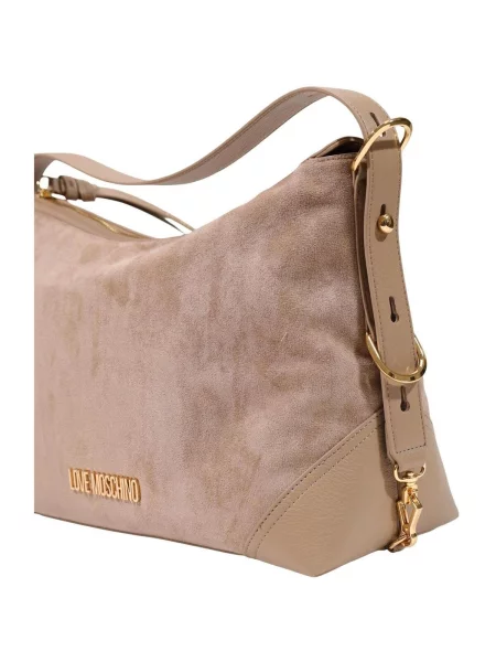 Geanta hobo Love Moschino din piele bej