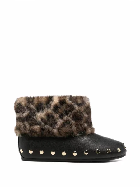 Botine Ganni cu imagine cu model leopard negru