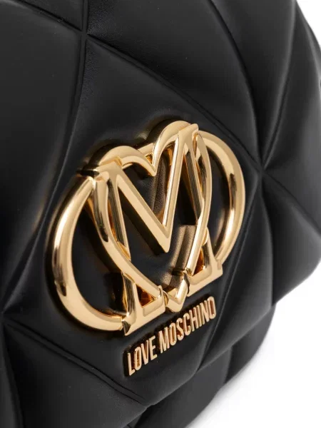 Prošiven torbica Love Moschino s autogramom crna