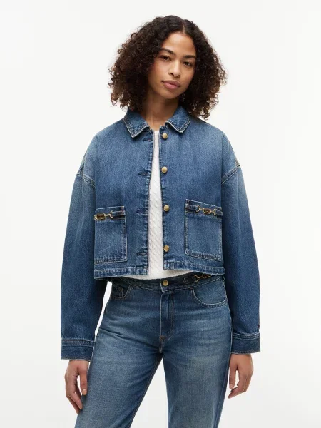 TOMMY HILFIGER Prechodná bunda denim modrá