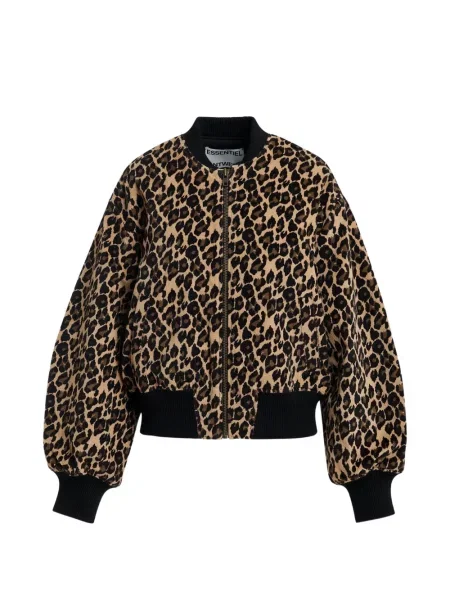 Geacă bomber Essentiel Antwerp cu imagine cu model leopard maro