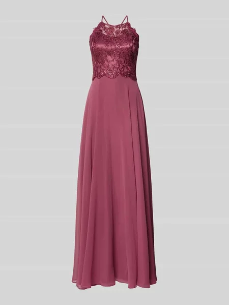 Sukienka wieczorowa z koronką i wycięciem V.m.