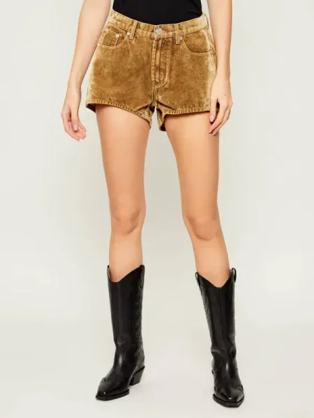 One Teaspoon De blugi pantaloni scurți TRUCKERS | Relaxed fit | mid waist maro