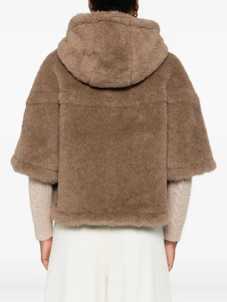 Geacă Max Mara cu glugă maro