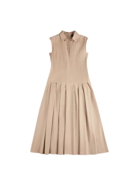 Sukienka midi Fay bez rękawów do kolan beżowa