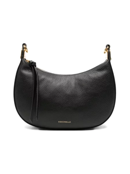 Torebka crossbody Coccinelle skórzana biznesowa czarna