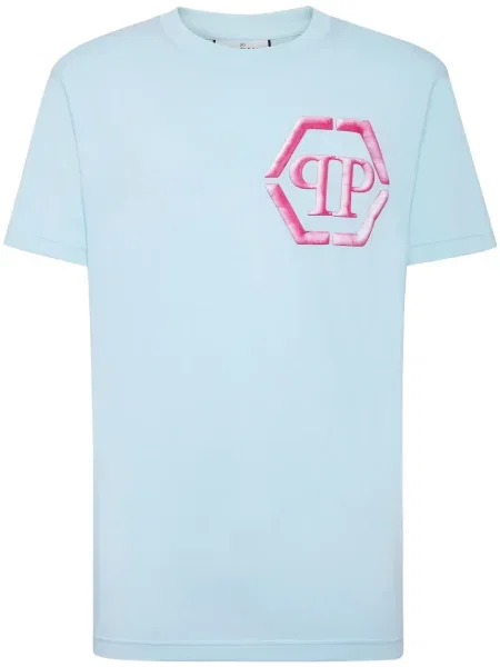 Tricou Philipp Plein cu imagine albastru
