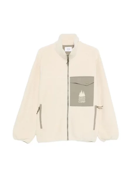 Kurtka Maison Kitsune polarowa casual beżowa