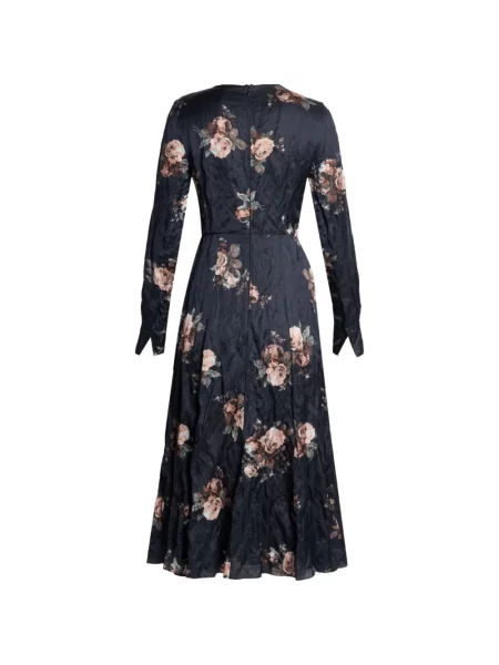 Rochie Erdem cu model floral negru