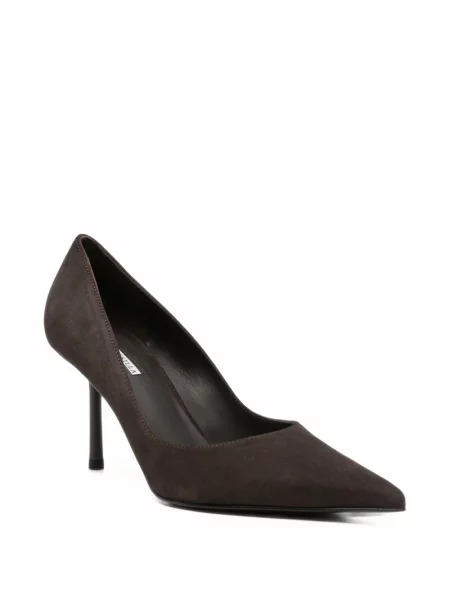 Pantofi cu toc Le Silla din piele de căprioară maro