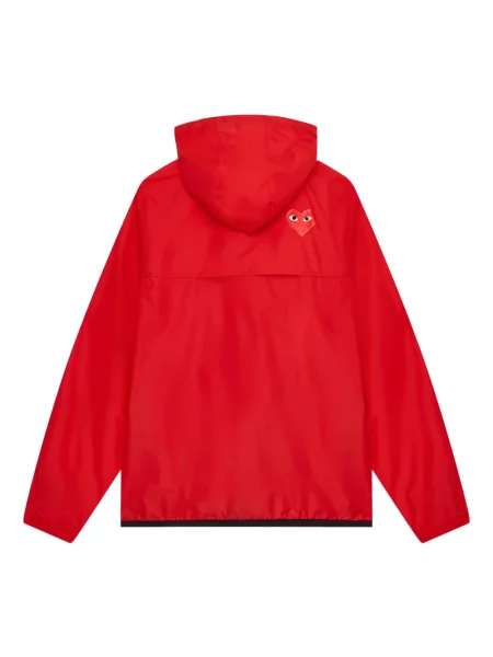 Kurtka Comme Des Garcons Play z kapturem czerwona