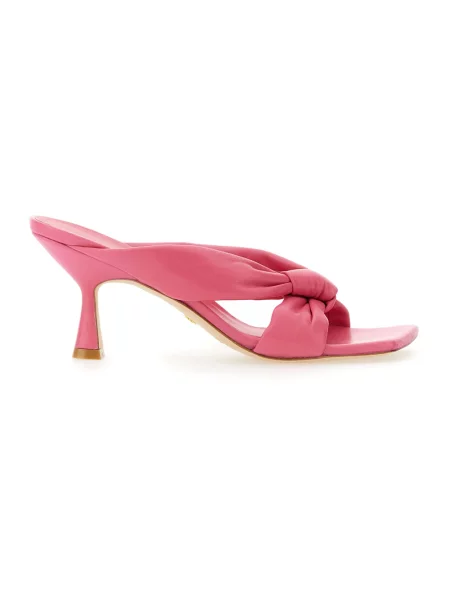 Klapki Stuart Weitzman skórzane różowe