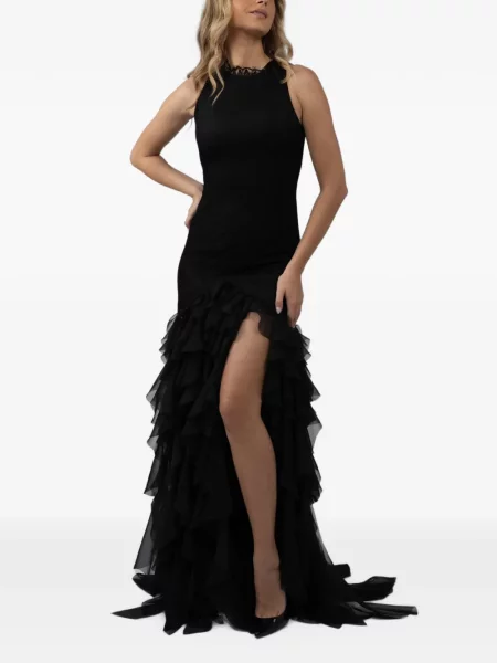 Rochie Monarh cu volane din dantelă negru