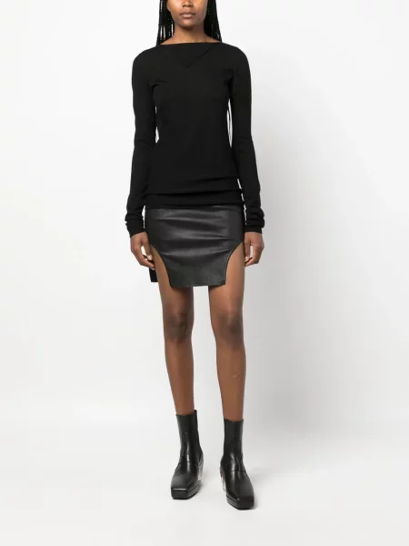 Vilnonis ilgas palaidinė be rankovių Rick Owens juoda