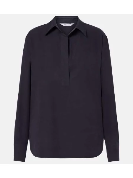 Bluză Max Mara de mătase albastru