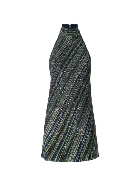 Rochie mini Missoni cu paiete cu spatele deschis verde