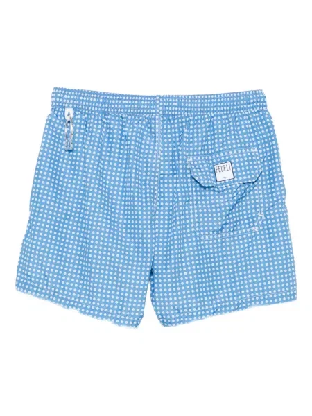 Slip de baie Fedeli cu imprimeu geometric albastru