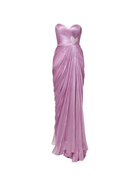 Rochie Iris Serban drapată cu motiv cu inimi violet