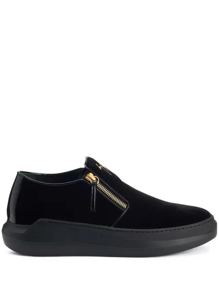 Papuci de casă Giuseppe Zanotti de catifea negru