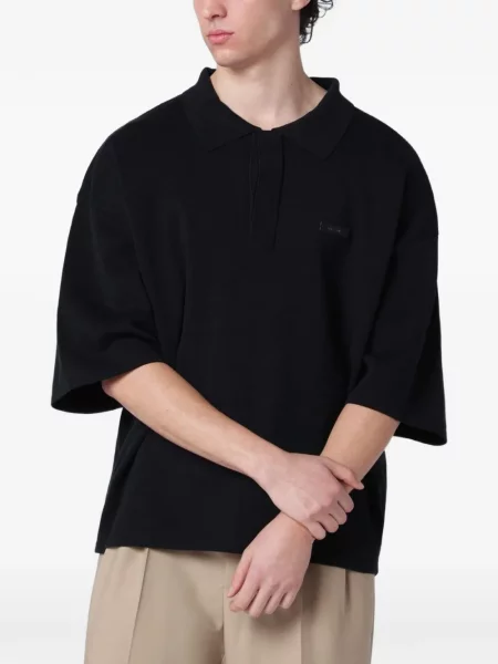 Lung tricou polo Entire Studios negru