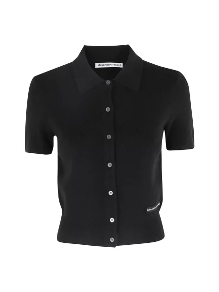 Krótki kardigan T By Alexander Wang czarny