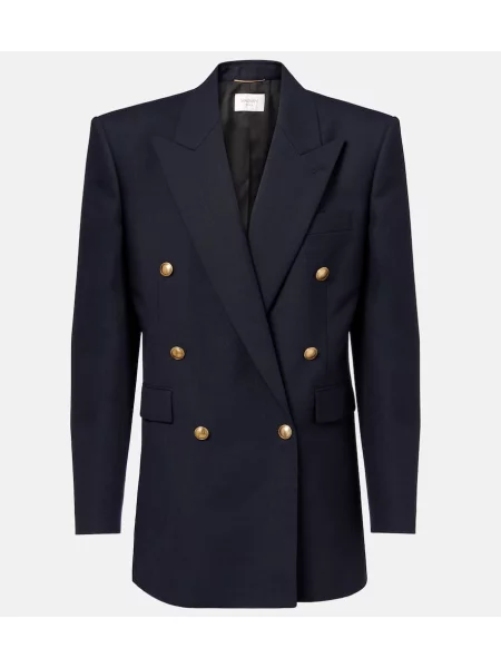 Sacou Saint Laurent de lână albastru