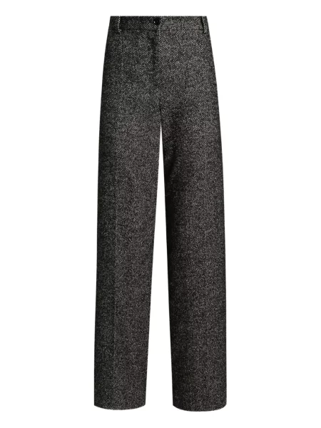 Pantaloni Dolce & Gabbana cu model herringbone negru
