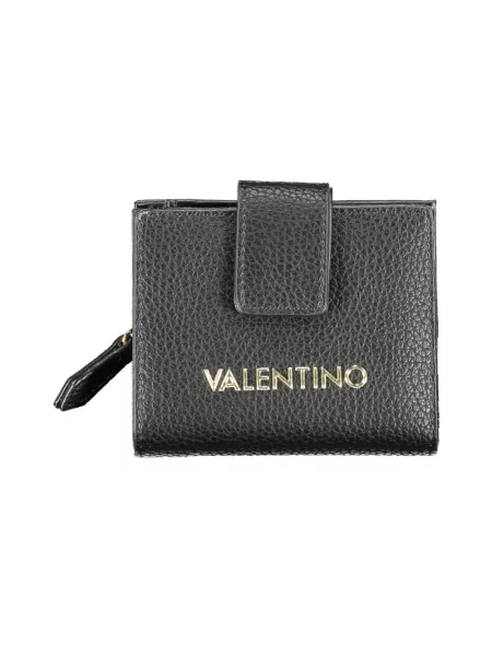 Lniany portfel Valentino czarny