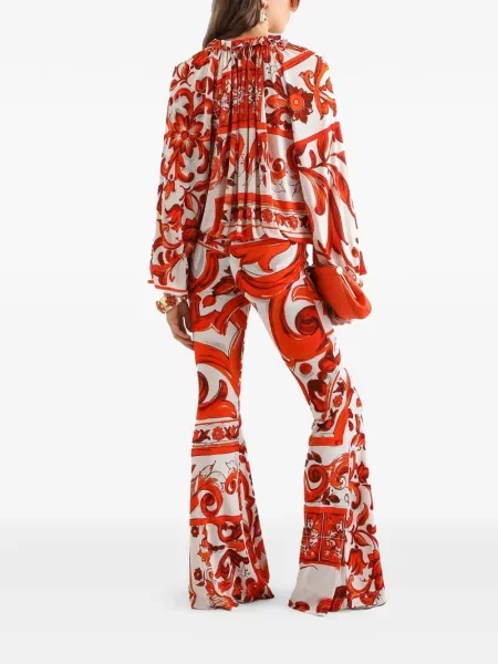 Lung pantaloni Dolce & Gabbana evazate alb