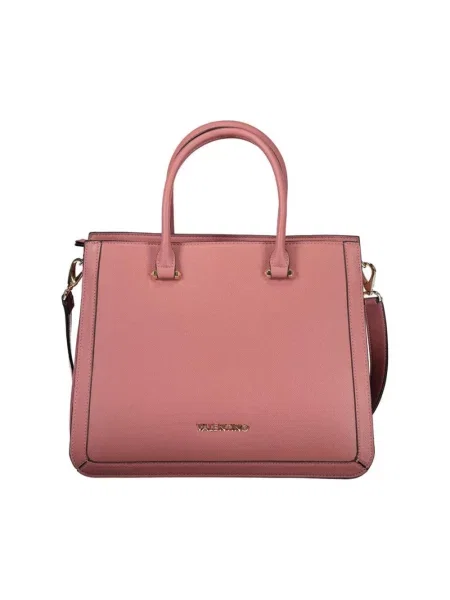 Lniana torebka Valentino Bags różowa