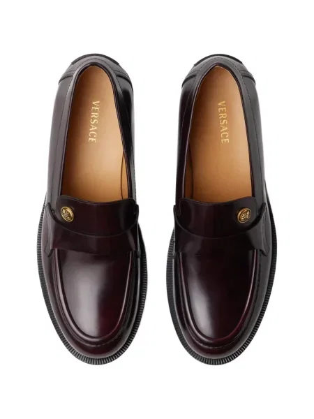 Pantofi loafer Versace din piele maro