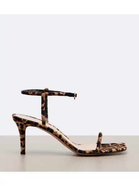 Sandale Gianvito Rossi de catifea cu imagine cu model leopard