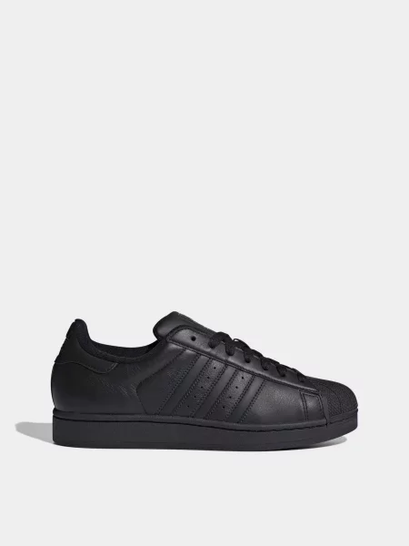 Кожаные кроссовки Adidas Superstar черные