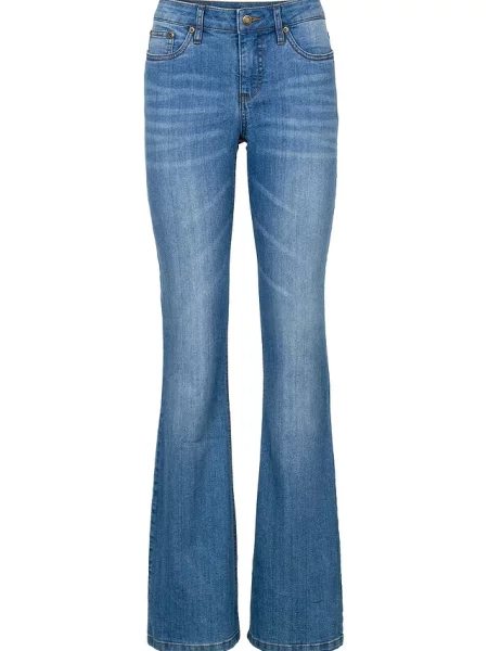 Jeansy o kroju bootcut mid waist niebieskie