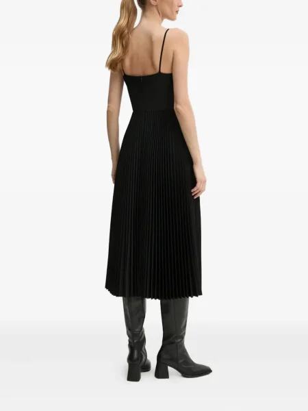 Rochie midi Theory plisată până la genunchi de costum negru