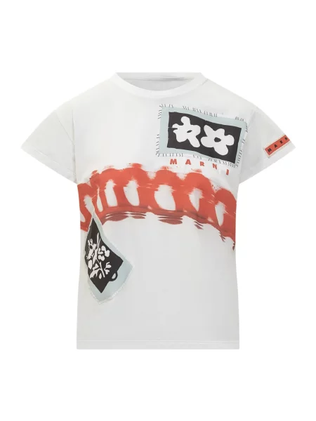 Koszulka Marni z nadrukiem biała