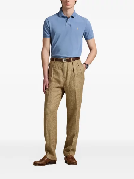 Kožené tričko Polo Ralph Lauren bez podpatku zelené