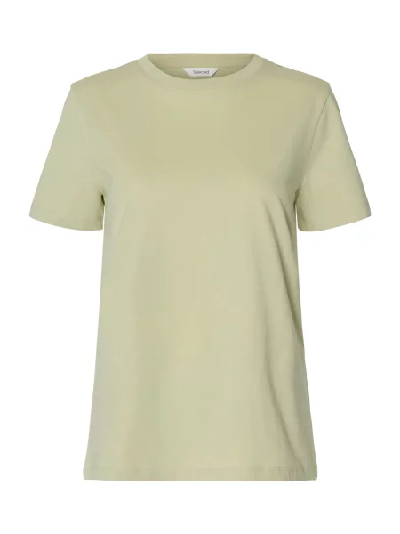 SELECTED Tricou SLFMY ESSENTIAL pastel verde