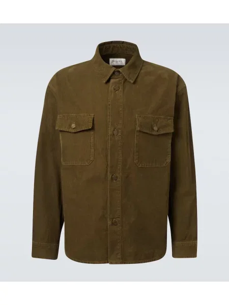 Geacă Saint Laurent de catifea cord verde