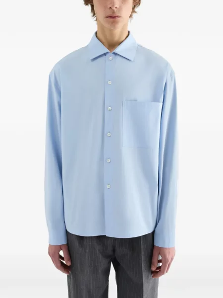 Cămașă Jil Sander cu broderie albastru