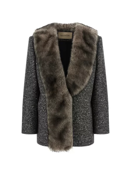 Haină din piele de oaie Valentino Garavani din piele de oaie negru