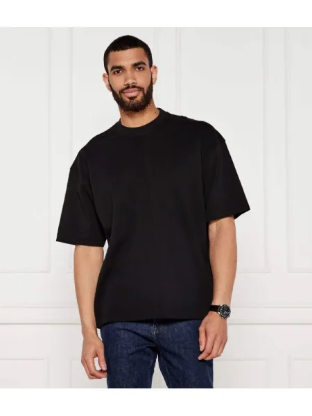 BOSS ORANGE Póló Te_Rounded | Oversize fit fekete